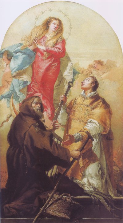The Virgin in Glory with Saint Lawrence and Saint Francis of Paola by Giovanni Domenico Tiepolo
